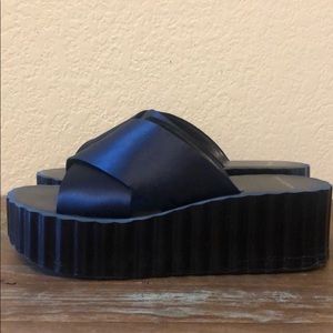 Tory Burch Navy Flatform Sandal